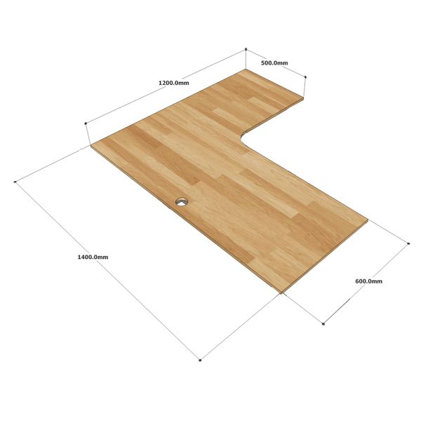 Bàn làm việc góc L 140x120cm gỗ Plywood hệ CONE HBCO042