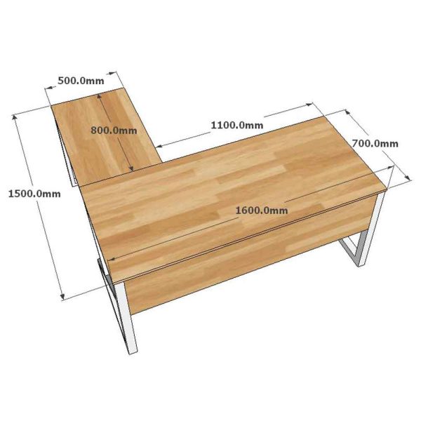 Kích thước bàn làm việc chữ l