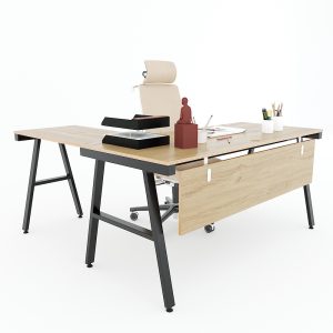 Bàn làm việc chữ L 160x150cm gỗ Plywood phủ melamin chân sắt Aconcept HBAC044
