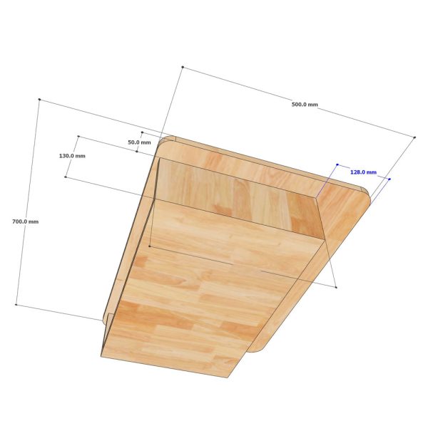 Bàn học sinh có hộc 70x50cm gỗ cao su chân sắt chữ C PSD038