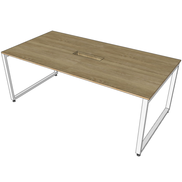 HBRT009 - Bàn họp 100x200cm hệ RECTANG chân sắt lắp ráp