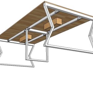 HBMC013 - Bàn họp 120x240cm gỗ cao su chân gấp khúc lắp ráp