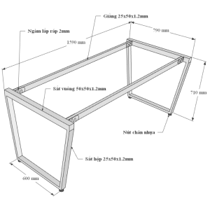 HBTC013 - Bàn họp 160x80 Trapeze Concept