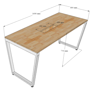 HBTC013 - Bàn họp 160x80 Trapeze Concept