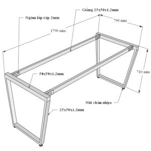 Bàn họp 180x80 Trapeze Concept lắp ráp