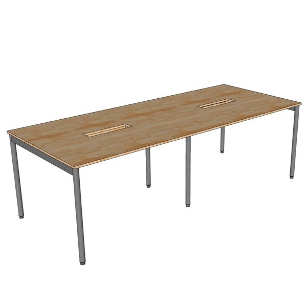 Bàn họp 240x120cm chân sắt hệ OMA II gỗ cao su HBOM209