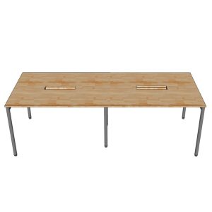 Bàn họp 240x120cm chân sắt hệ OMA II gỗ cao su HBOM209