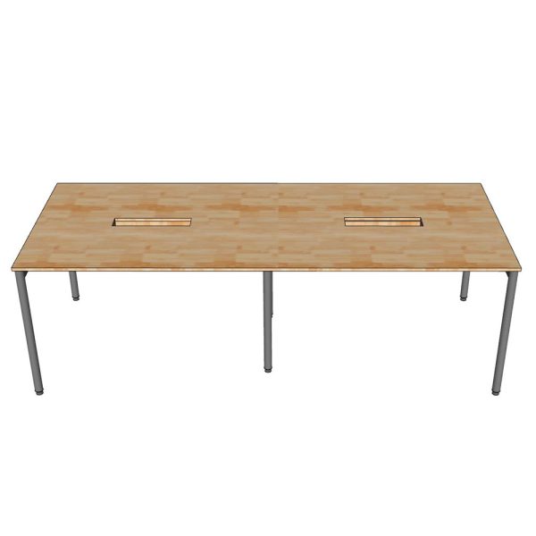 Bàn họp 240x120cm chân sắt hệ OMA II gỗ cao su HBOM209