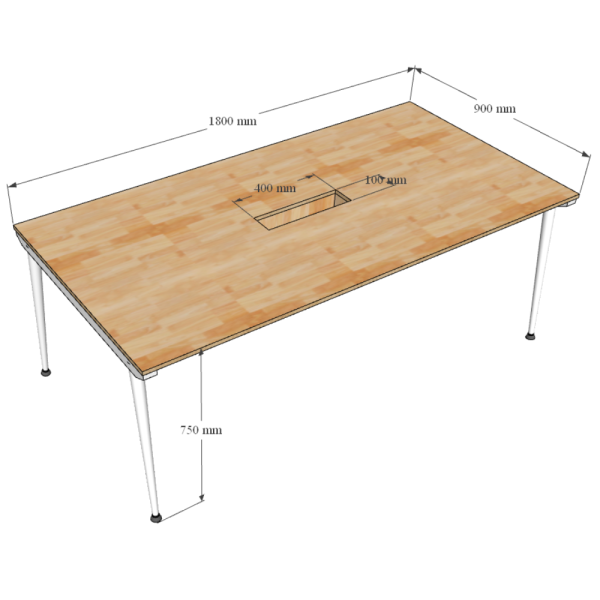 HBCO008 - Bàn họp 90x180cm hệ CONE chân sắt lắp ráp
