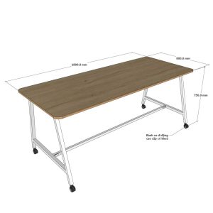 Chân sắt di động cho bàn cụm 2 người 180x80cm sơn tĩnh điện CFOS008