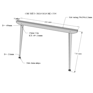 Bàn họp 200x100cm gỗ Plywood vân sồi chân sắt hệ CONE HBCO029