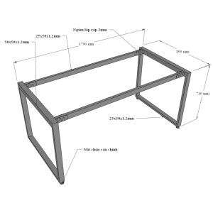 chân sắt lắp ráp cho bàn họp mặt gỗ