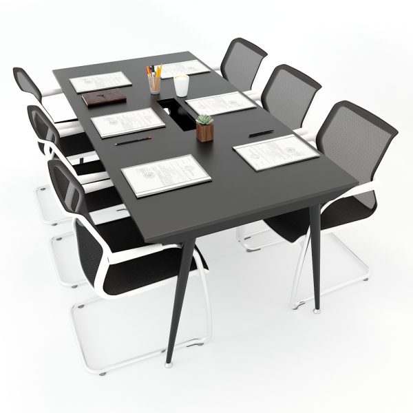 HBCO008 - Bàn họp 90x180cm hệ CONE chân sắt lắp ráp