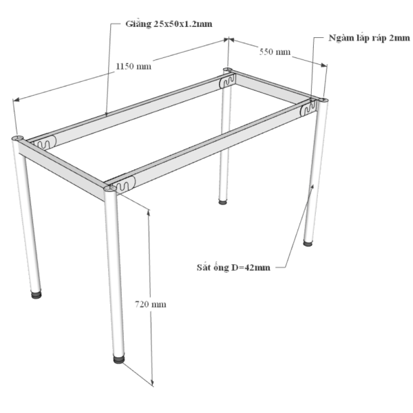 Bàn làm việc 120x60cm gỗ Tràm chân s