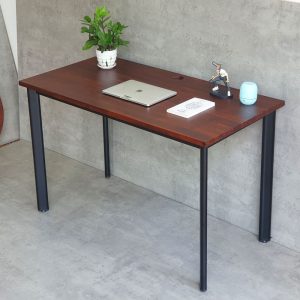 Bàn làm việc 120x60cm gỗ tràm chân sắt lắp ráp hệ Oval HBOV049