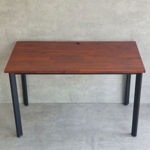 Bàn làm việc 120x60cm gỗ tràm chân sắt lắp ráp hệ Oval HBOV049