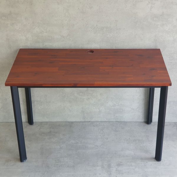 Bàn làm việc 120x60cm gỗ tràm chân sắt lắp ráp hệ Oval HBOV049