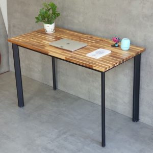 Bàn làm việc 120x60cm gỗ tràm chân sắt lắp ráp hệ Oval HBOV049
