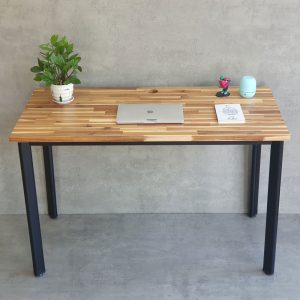Bàn làm việc 120x60cm gỗ tràm chân sắt lắp ráp hệ Oval HBOV049