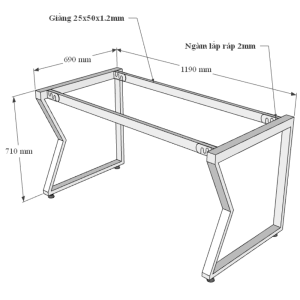 HBMC004 - Bàn làm việc 120x70 MConcept chân sắt lắp ráp