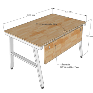 HBAC006 - Bàn làm việc 120x80 AConcept chân sắt lắp ráp