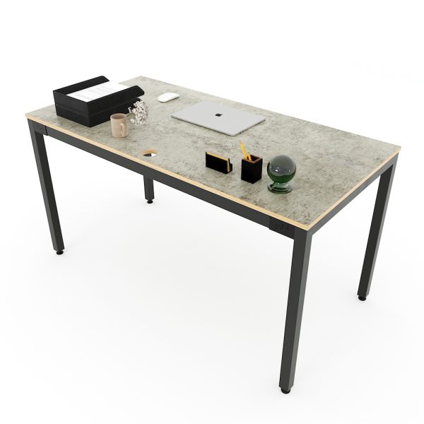 Bàn làm việc 140x70cm gỗ Plywood melamin màu bê tông hệ Uconcept HBUC042