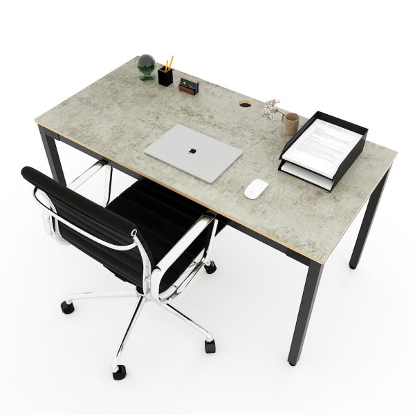 Bàn làm việc 140x70cm gỗ Plywood melamin màu bê tông hệ Uconcept HBUC042