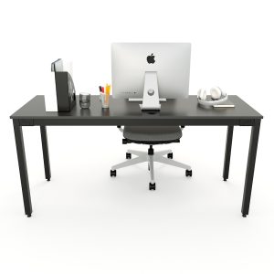 Bàn làm việc 160x60cm gỗ cao su chân sắt hệ Uconcept HBUC035