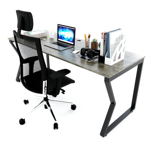 Bàn làm việc 180x70cm gỗ cao su chân sắt hệ Mconcept HBMC033