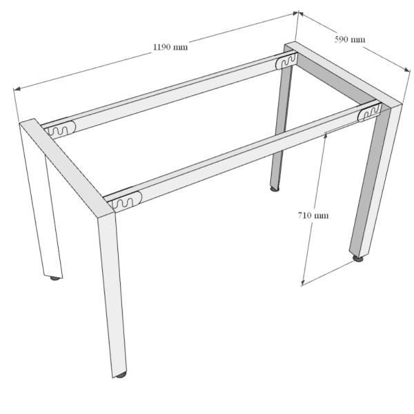 Bàn làm việc 120x60cm hệ Trian chân sắt tam giác HBTA002