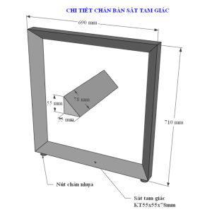 bàn làm việc 70x120cm hệ Trian chân sắt tam giác