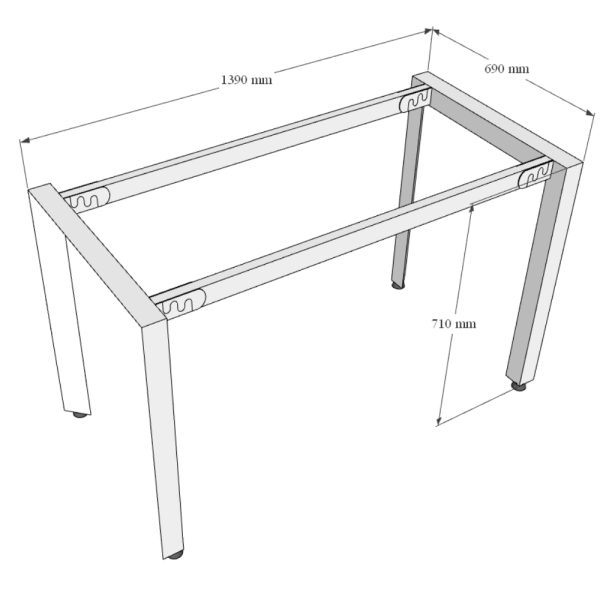 Bàn làm việc 70x140cm hệ Trian chân sắt tam giác