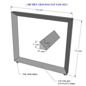 Bàn làm việc 80x160cm hệ Trian chân sắt tam giác