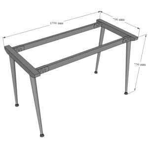 Bàn làm việc 80x160cm hệ CONE chân sắt lắp ráp