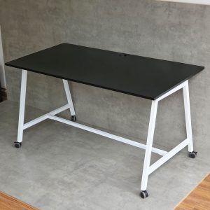 Bàn làm việc di động 140x70cm gỗ cao su chân sắt FOS016