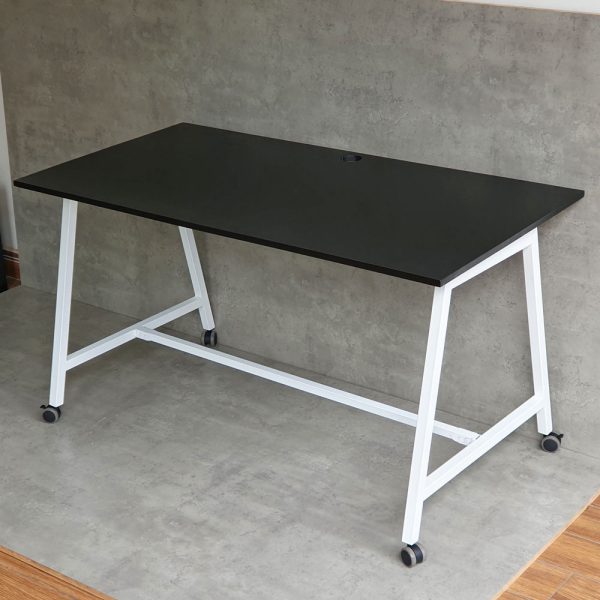 Bàn làm việc di động 140x70cm gỗ cao su chân sắt FOS016