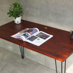 Bàn làm việc 120x60cm gỗ tràm chân sắt hairpin hệ Wooden HBWD024