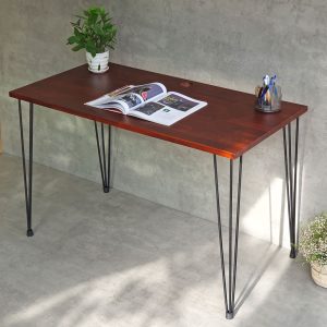 Bàn làm việc 120x60cm gỗ tràm chân sắt hairpin hệ Wooden HBWD024