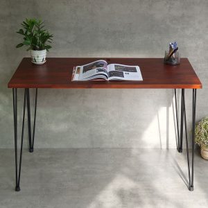 Bàn làm việc 120x60cm gỗ tràm chân sắt hairpin hệ Wooden HBWD024