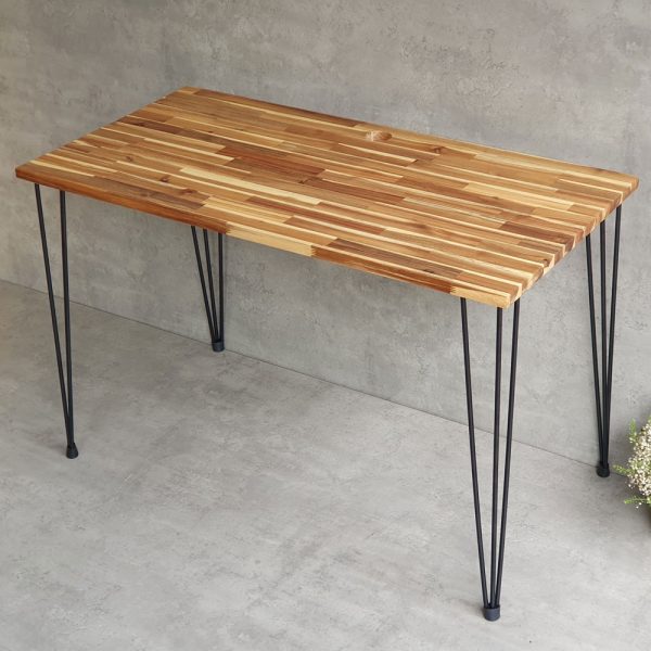 Bàn làm việc 120x60cm gỗ tràm chân sắt hairpin hệ Wooden HBWD024