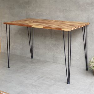 Bàn làm việc 120x60cm gỗ tràm chân sắt hairpin hệ Wooden HBWD024