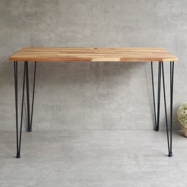 Bàn làm việc 120x60cm gỗ tràm chân sắt hairpin hệ Wooden HBWD024