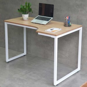 Bàn góc chữ L 120x70cm gỗ plywood chân sắt lắp ráp CD68011