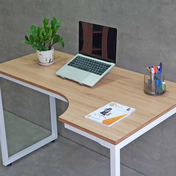 Bàn góc chữ L 120x70cm gỗ plywood chân sắt lắp ráp CD68011