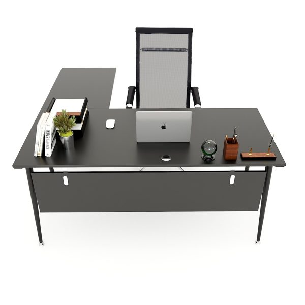 HBCO017 - Bàn chữ L 160x150cm hệ CONE chân sắt lắp ráp