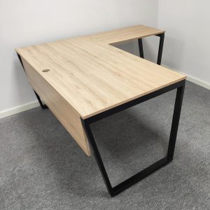 Bàn làm việc chữ L gỗ plywood hệ Trapeze