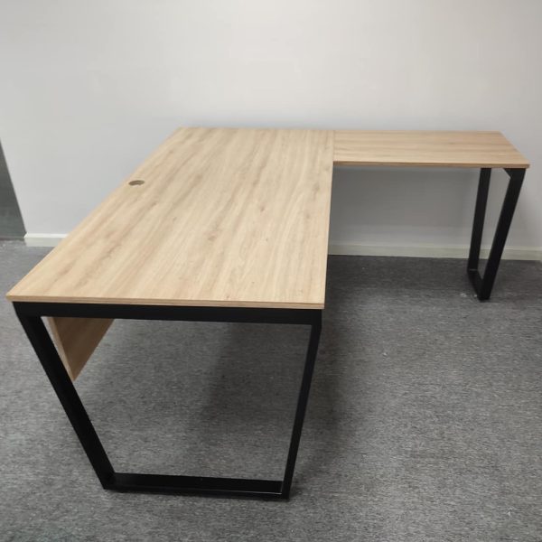 Bàn làm việc chữ L gỗ plywood hệ Trapeze