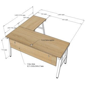 kích thước bàn chữ L