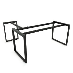 Bàn chữ L gỗ tràm 160x140cm chân sắt lắp ráp hệ Wooden HBWD016