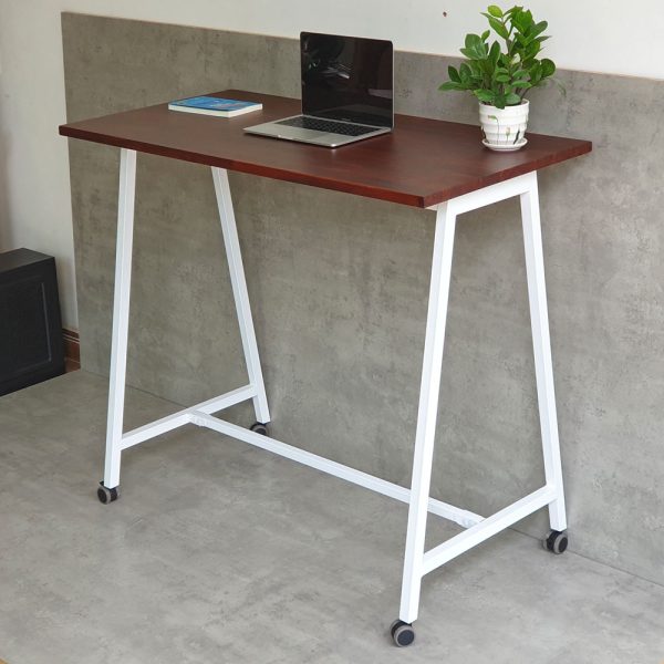 Bàn đứng di động 120x60x105cm gỗ tràm chân sắt lắp ráp FOS014
